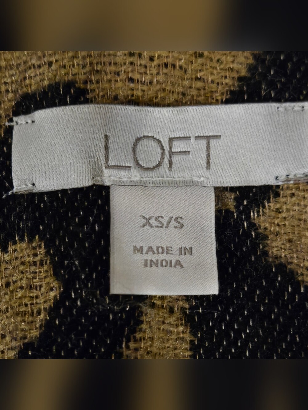 LOFT Animal Print Poncho Black Carmel Sz SM - Picture 4 of 5